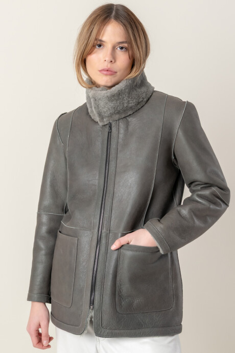 Borrego greta reversible Gris