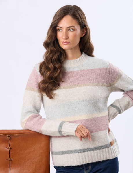 BUZO TEJIDO A RAYAS Rosa