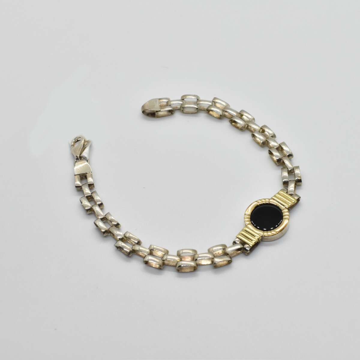 Pulsera Combinada en Oro y Plata 925 con Onix 