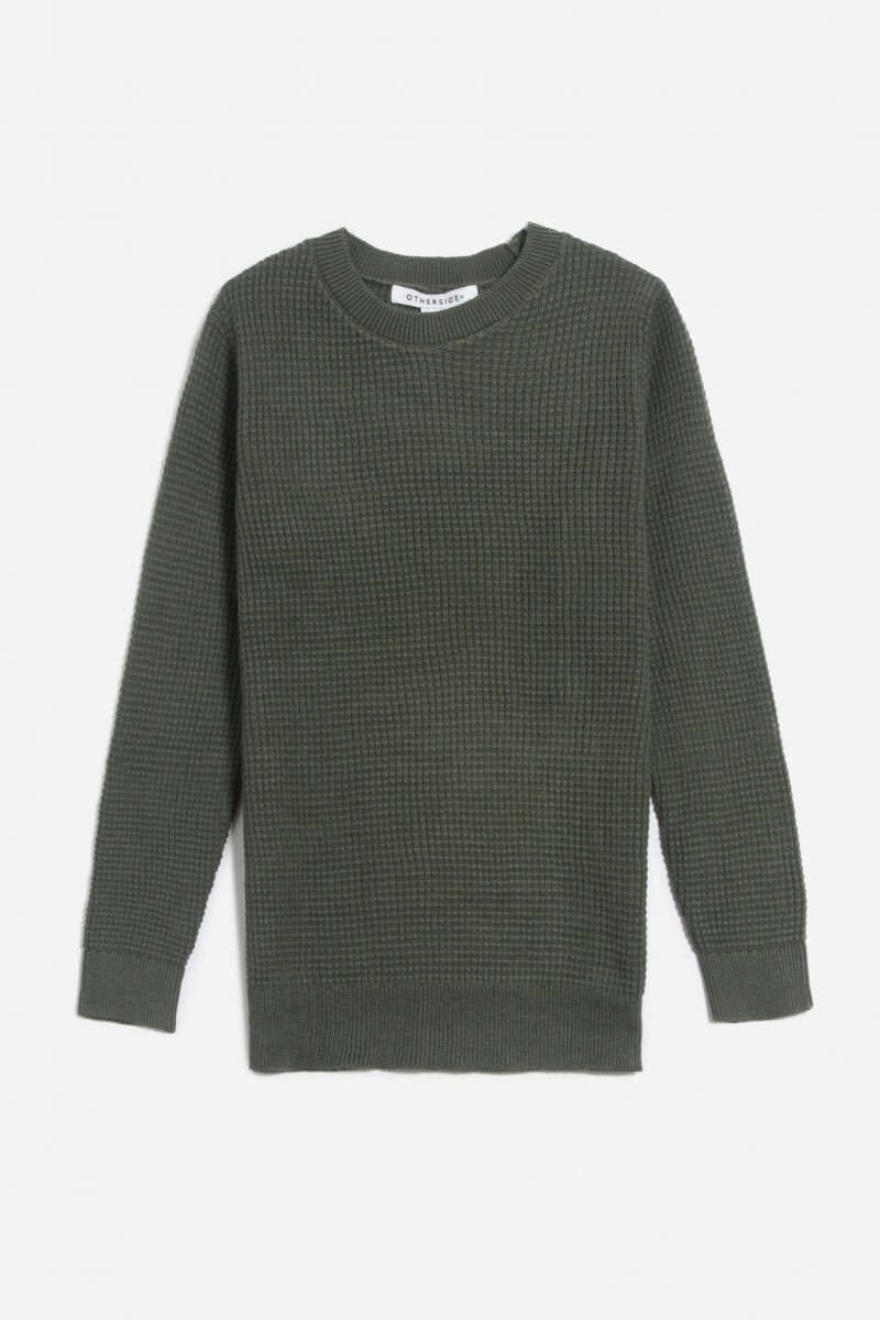 Sweater cuello redondo - Verde oliva 