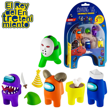 Figuras Muñecos Among Us x5 + Accesorios Original Figuras Muñecos Among Us x5 + Accesorios Original
