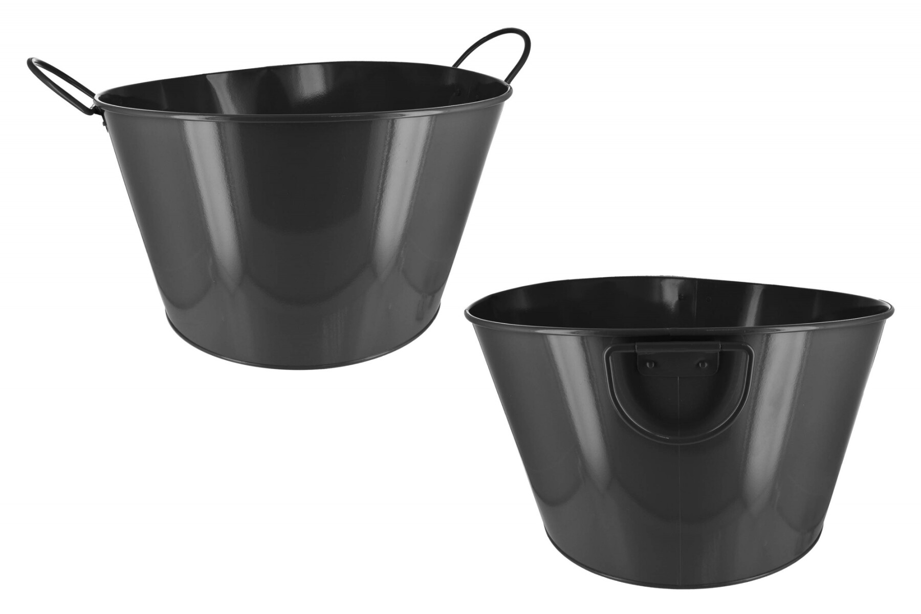Balde negro de metal para botellas 38x30x23cm 