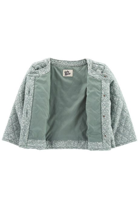 Campera de algodón capitoneada diseño flores Sin color