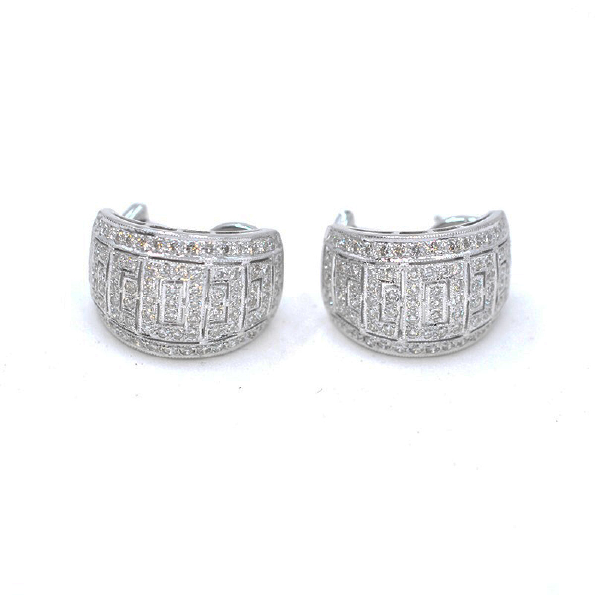 Caravanas clips en oro 18k blanco con brillantes 