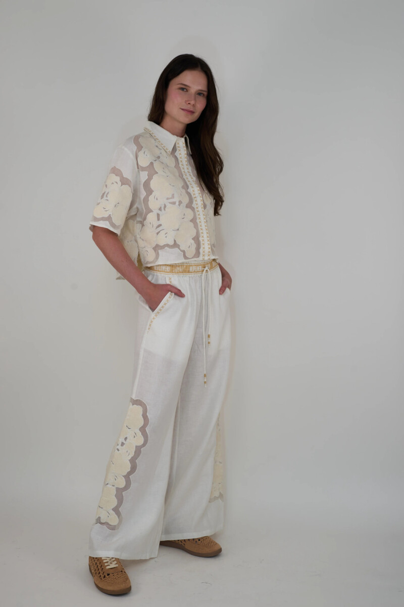 PANT WILD FLOWER Blanco