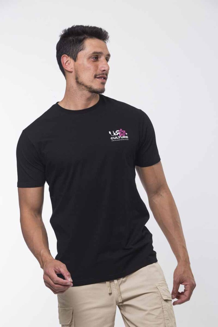 REMERA UFO MANGA CORTA ESTAMPADA Negro