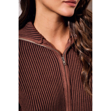 Campera Tejida Algodon Chocolate