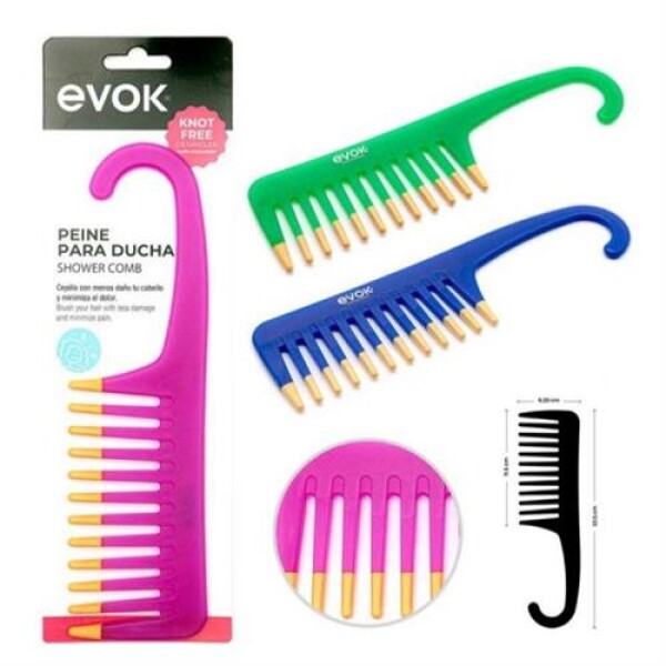 Peine para Ducha Desenredante con Gancho - Evok Peine para Ducha Desenredante con Gancho - Evok