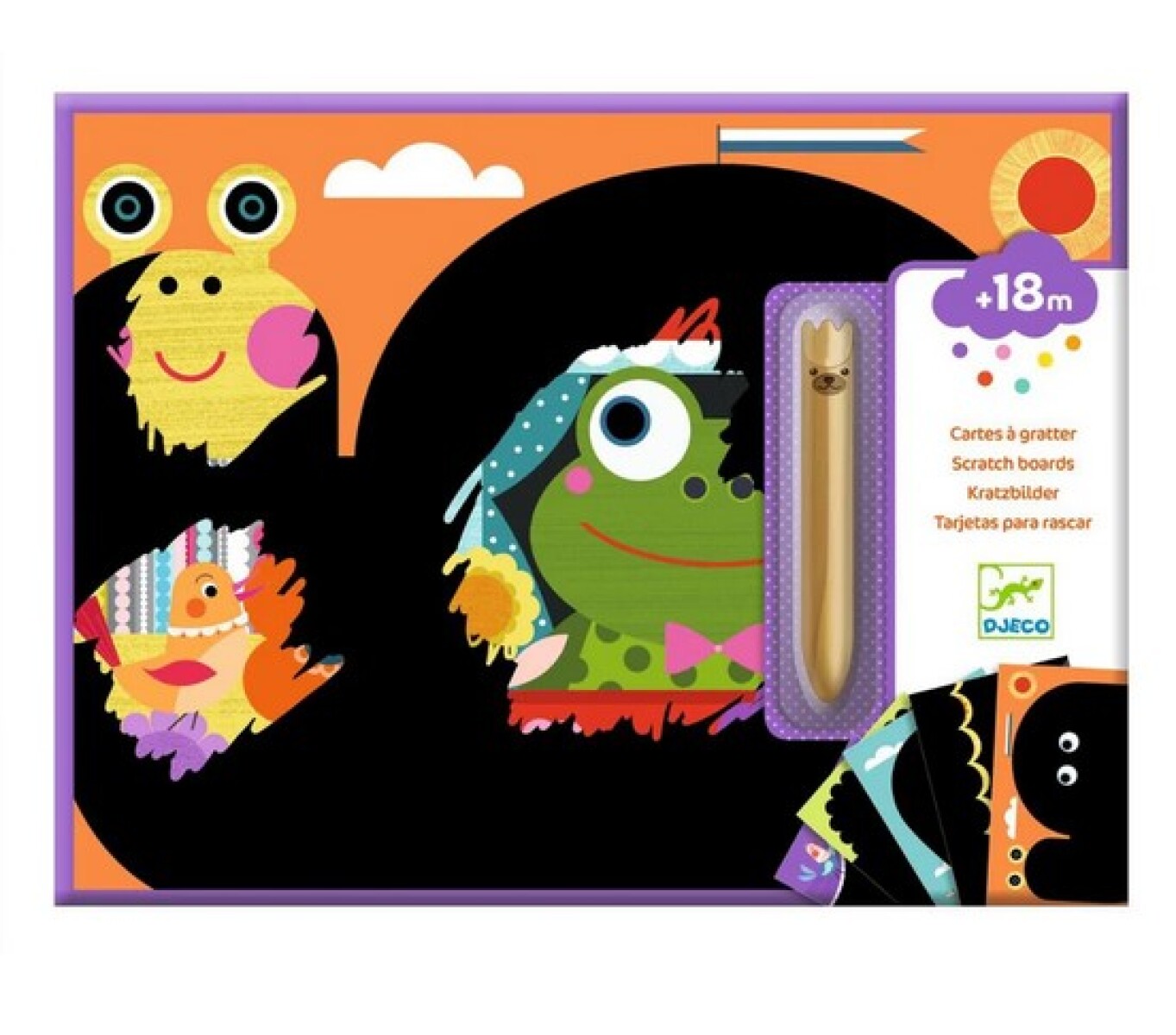 DJ0004 - Tarjetas Para Rascar Y Descubrir X5 Un. 21x28 Cm Djeco - Animales 