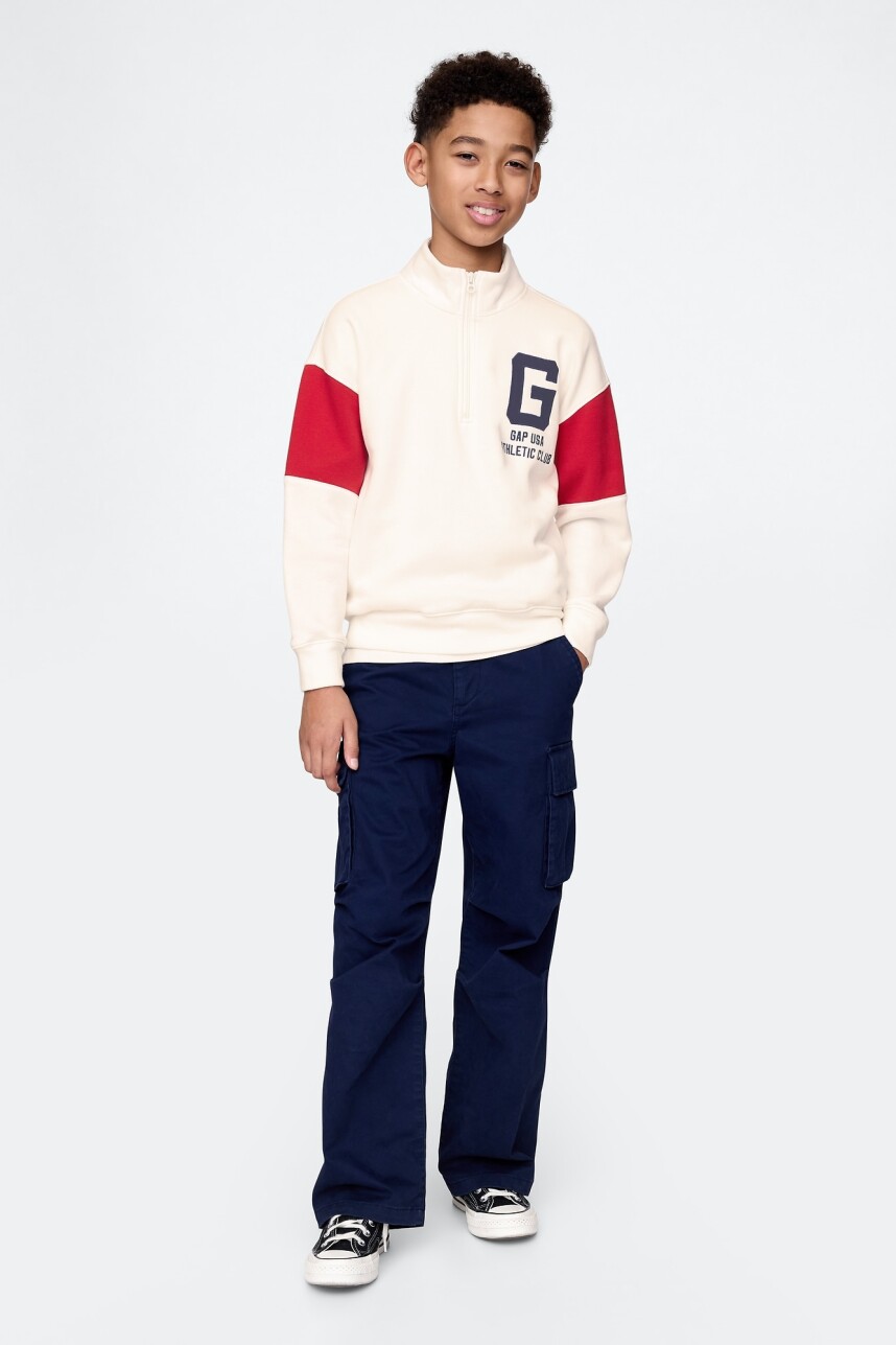 Buzo Medio Cierre Niño New Off White