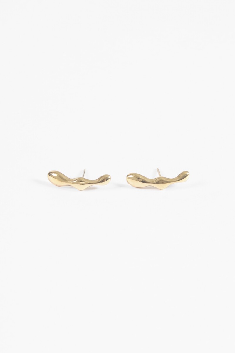 Aros pasante acero irregular dorado