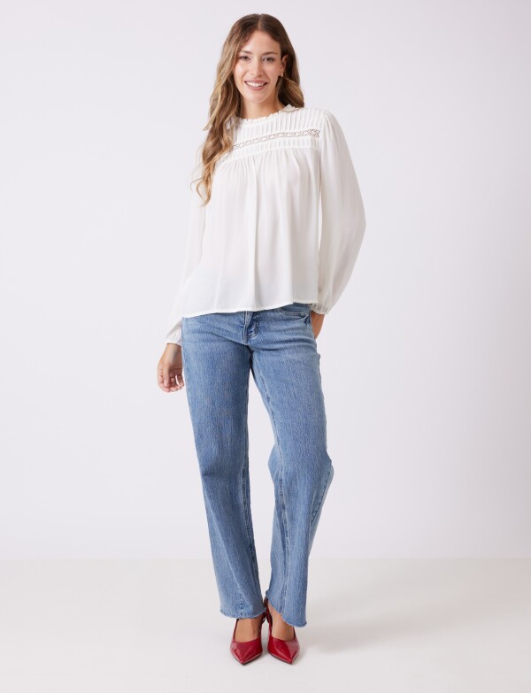 Blusa Gasa Puntilla CRUDO