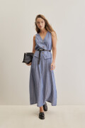 FALDA SARANDI STRIPED Azul Marino