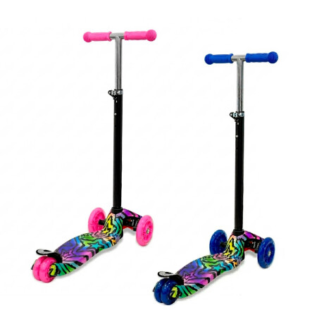 Monopatín Tripatín Estampado C/ Luz Scooter Regulable Estrellas