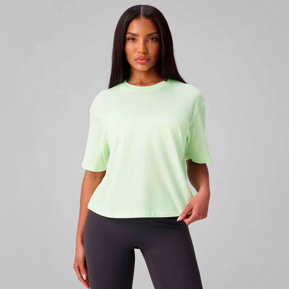 Top Training 100% Cotton Boxy Tee Mujer Neo Lime