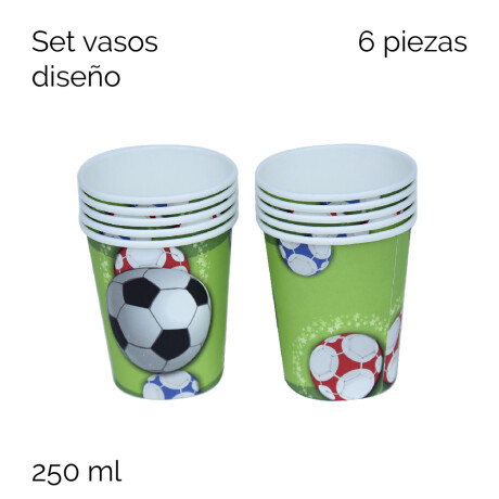 Set Vasos Diseño Futbol 250ml X 10 Unidades Set Vasos Diseño Futbol 250ml X 10 Unidades