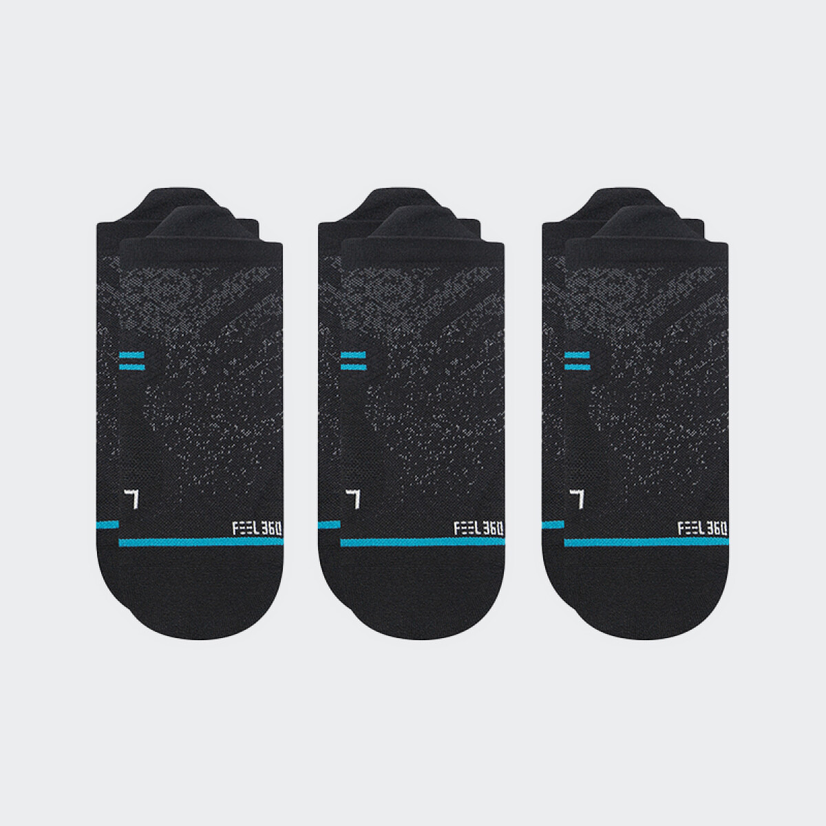 Medias Stance Run Light 3 Pack Tab - Negro 