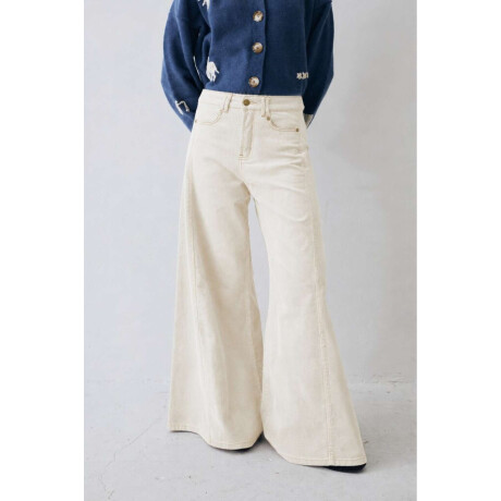 Pantalón Wide XL Corderoy Crudo