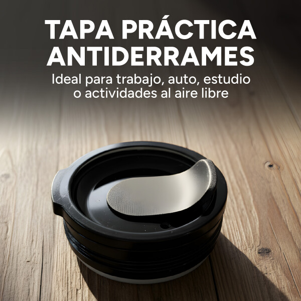 Vaso Termico Acero Inoxidable Aislante C/ Pajita 360ml Color Negro