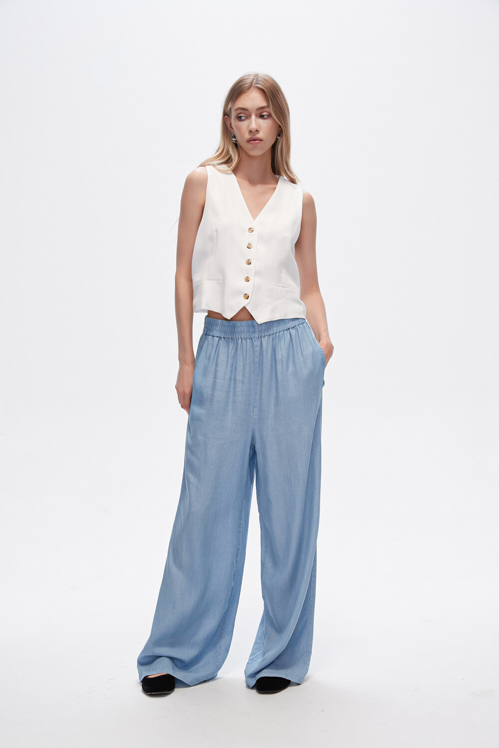 Pantalon Delfin Celeste Grisaceo