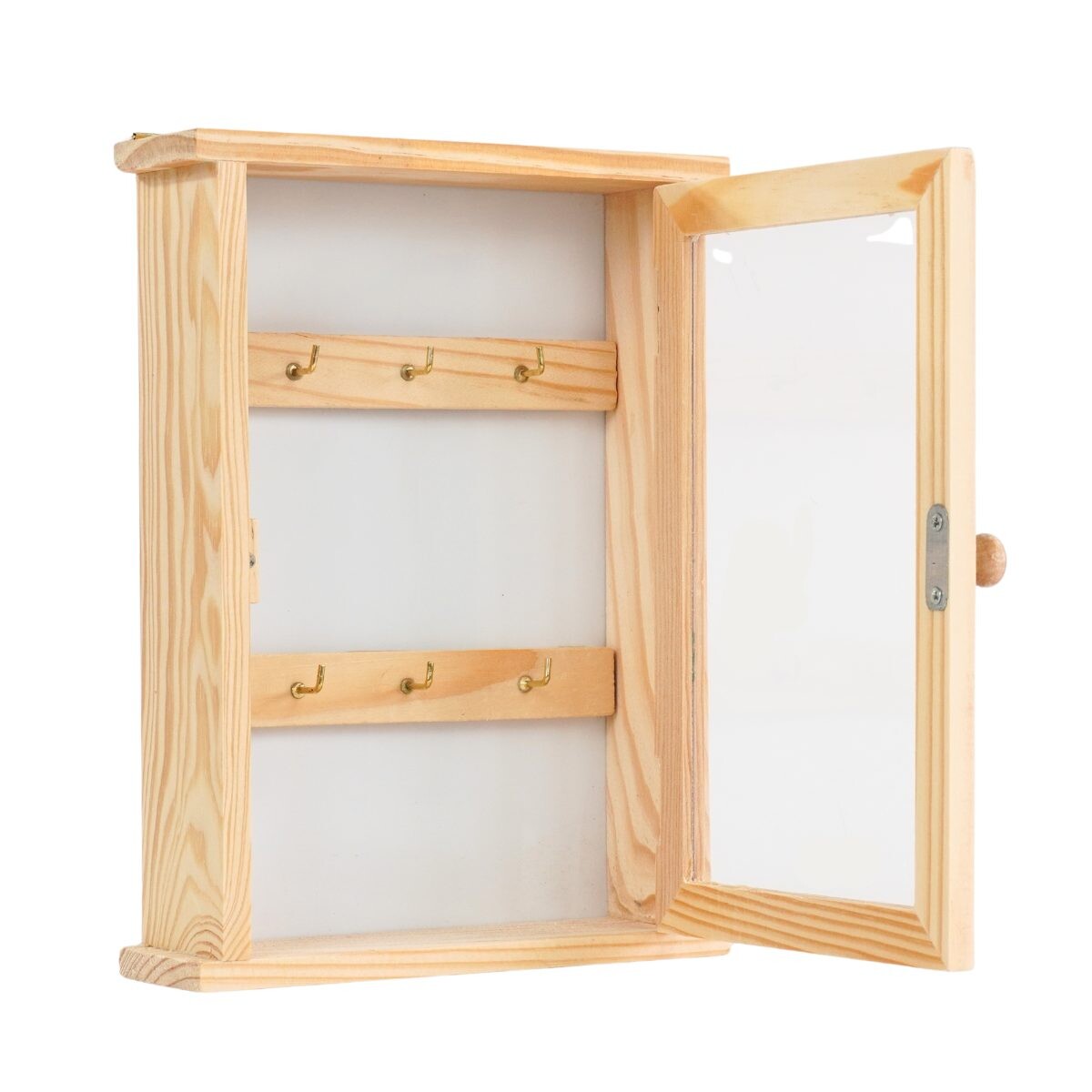 Porta llaves de bamboo con puerta de vidrio 