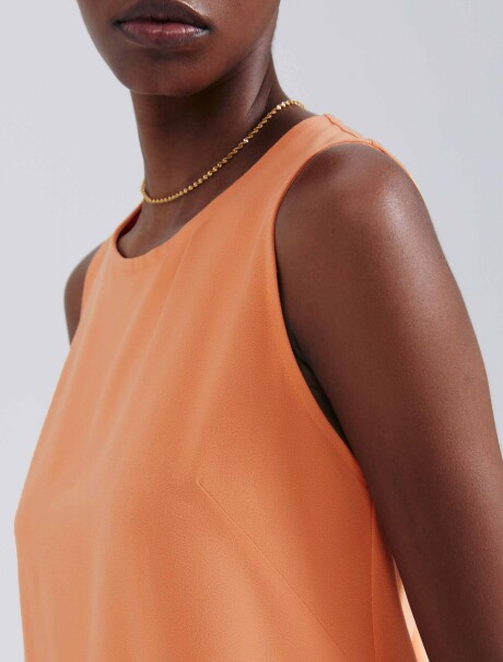 VESTIDO CORTO SIN MANGAS NARANJA