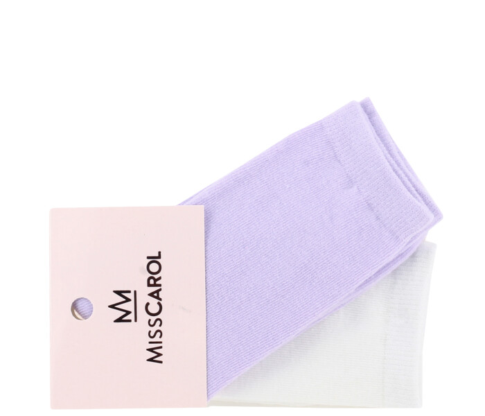 Medias de Mujer Miss Carol Media pack x2 largo Lila - Blanco
