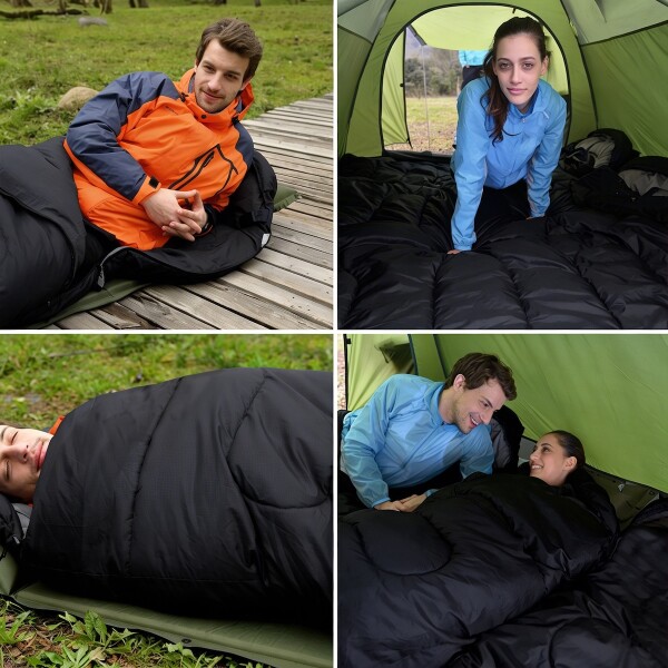Sobre Saco Bolsa Dormir 2 M Capucha Aislante Camping Caza IMBACK Color Negro Sobre Saco Bolsa Dormir 2 M Capucha Aislante Camping Caza IMBACK Color Negro