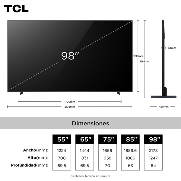 Smart Tv Tcl 98" Qled Mini-led 4k 98p8l TV 98 TCL QLED MINI LED 98P8L