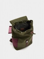 Mochila Color Block Con Nylon caqui