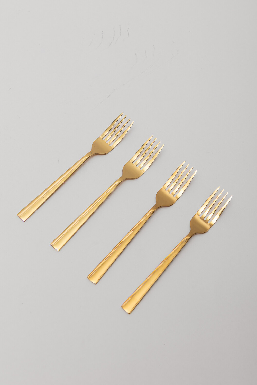 Tenedor Asher De Postre Set 4 Un. Dorado Brillante Color Unico