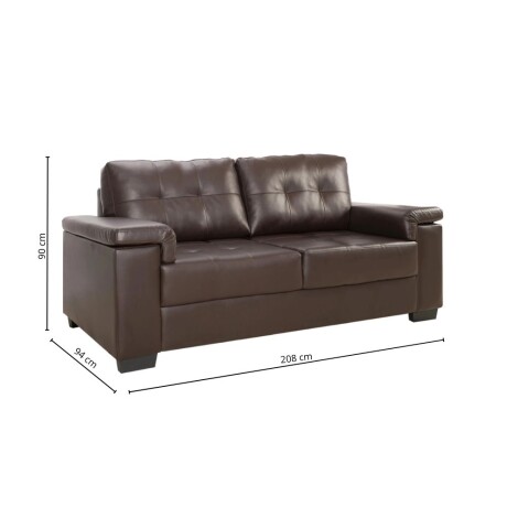 Sillon 3 cuerpos Eco Cuero Luares Chocolate