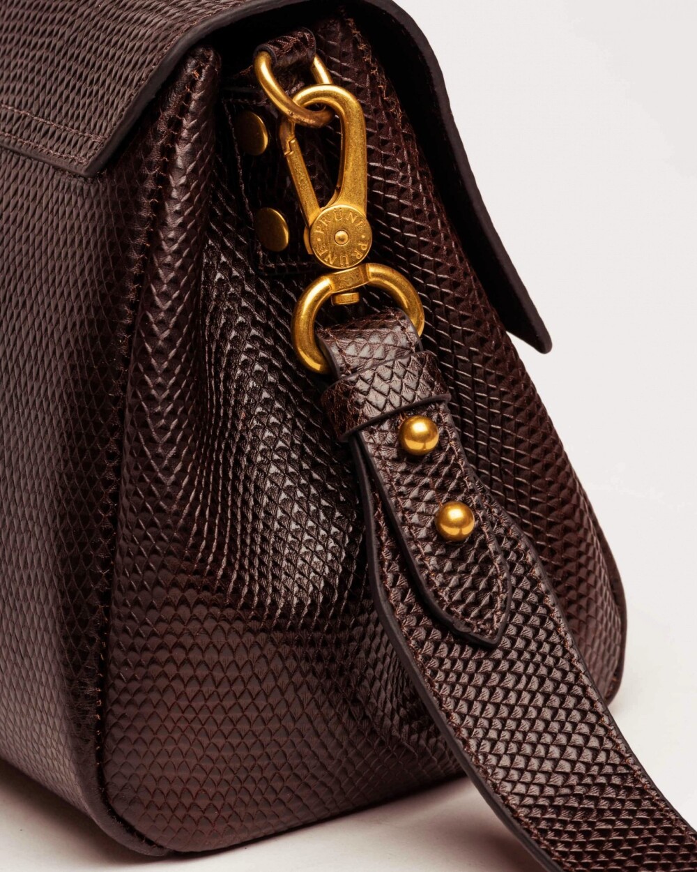 Hombro Elise Snake Bitono Red Tabaco