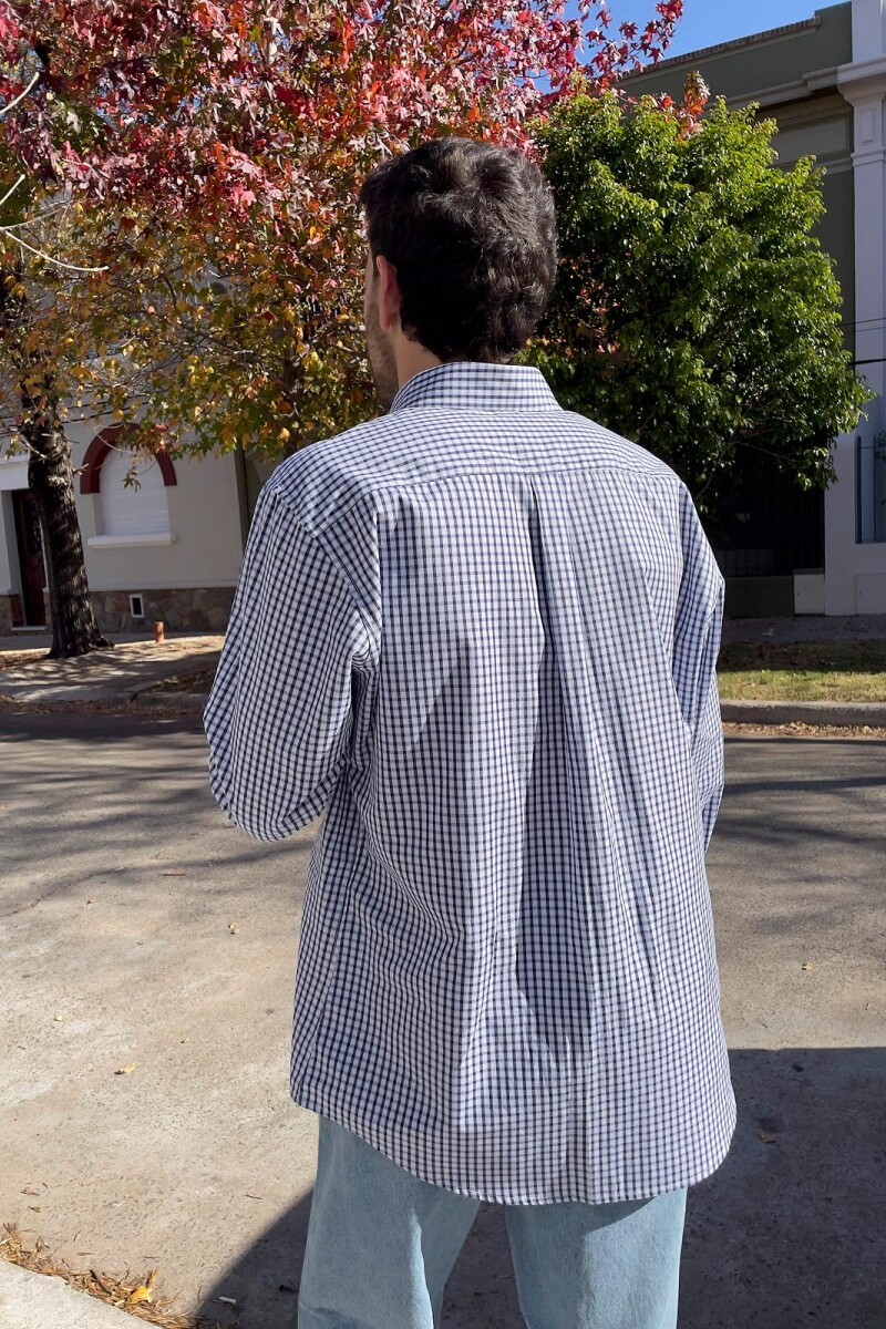 Camisa Escocesa Azul - Blanco