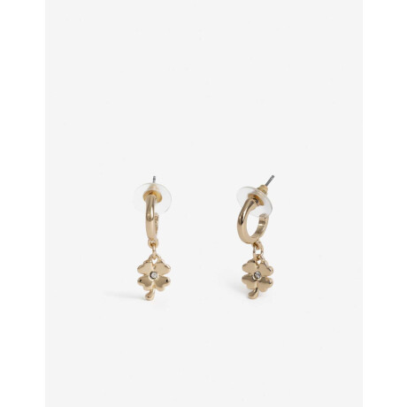 Aros Argolla Trébol Bañado En Oro Dorado
