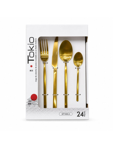 SET 24 PIEZAS CUBIERTO ACERO INOXIDABLE GOLD TOKIO SET 24 PIEZAS CUBIERTO ACERO INOXIDABLE GOLD TOKIO