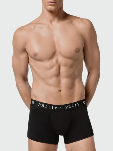 PHILIPP PLEIN - bóxer negro con diseño de calavera Negro