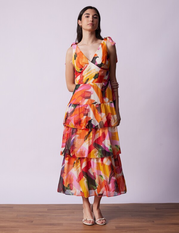 Vestido Maxi Printed ANARANJADO/MULTI