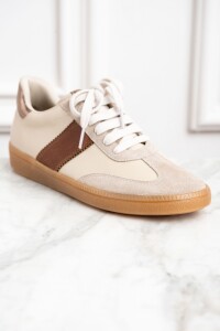 Zapatilla Combinada Cuero Nácar