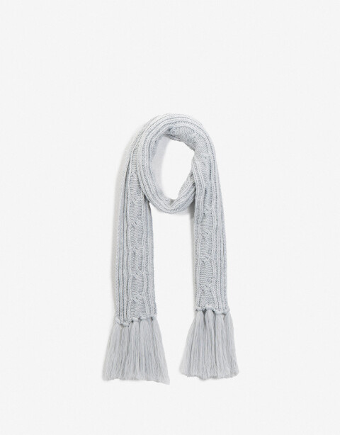 Bufandas Punto Liso Bufanda Skinny - Gris Melange