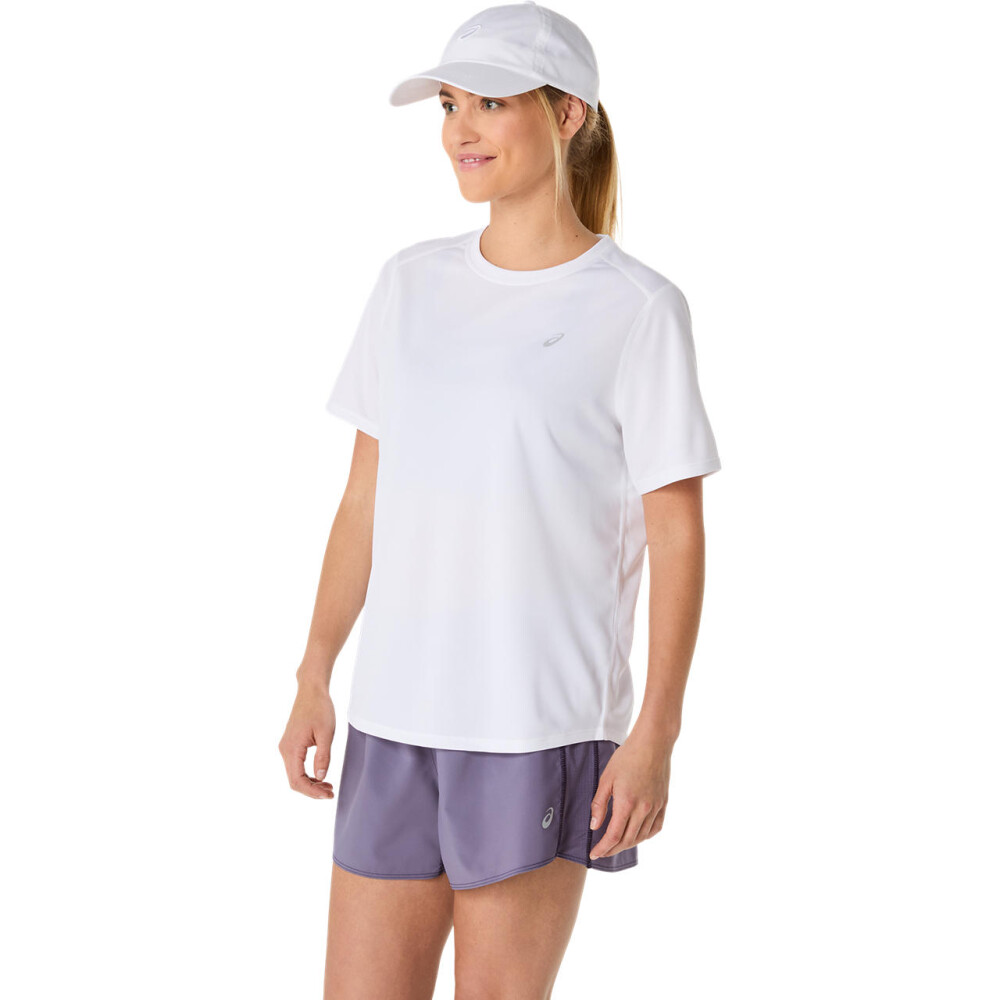 Polo Running Asics Silver SS Top Mujer Brilliant White