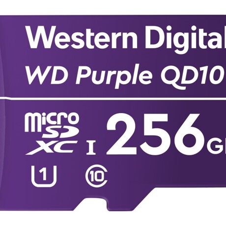 WD Purple SC QD101 WDD256G1P0C - Tarjeta de memoria flash - 256 GB - UHS-I U1 / Class10 - microSDXC UHS-I - púrpura WD Purple SC QD101 WDD256G1P0C - Tarjeta de memoria flash - 256 GB - UHS-I U1 / Class10 - microSDXC UHS-I - púrpura