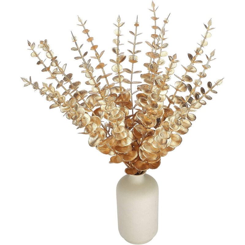 Rama de Eucalipto Artificial 85 cm Dorado