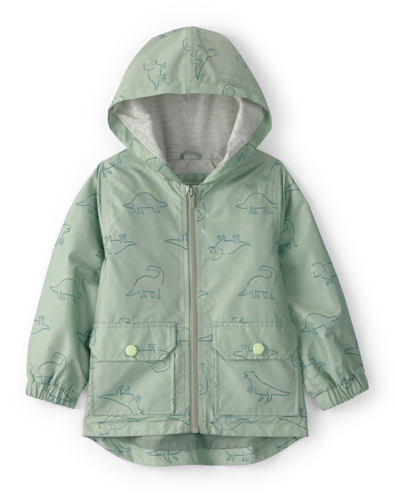 Campera impermeable, verde, diseño dinos Campera impermeable, verde, diseño dinos