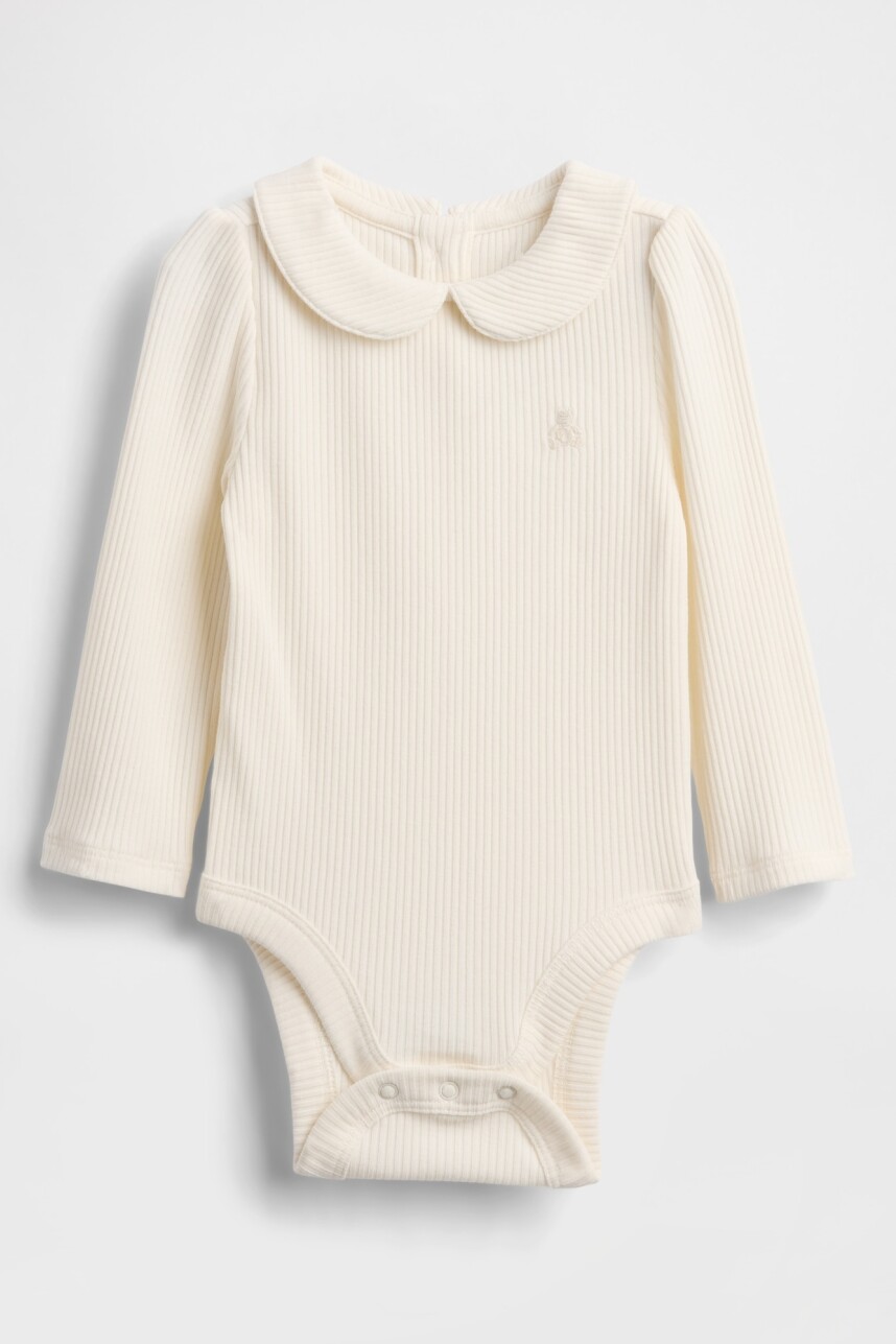 Body Manga Larga Logo Gap Bebé Ivory Frost