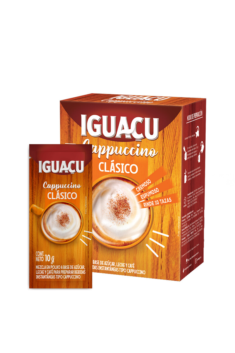 Café Iguaçu Cappuccino Clásico 10 grs x10 Unidades 100 grs 