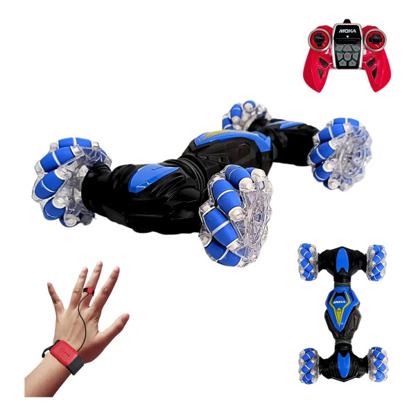 Auto a control remoto Acrobático 360° MOKA, con controlador en la muñeca Azul
