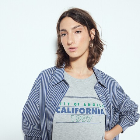 REMERA MAGNOLIO Gris Claro Melange