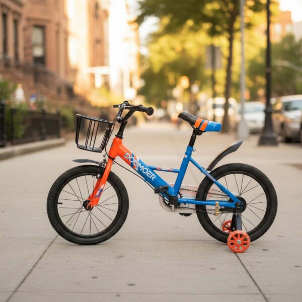 Bicicleta Infantil Doumoer R16 Canasto Parrilla Guardabarros Azul 1