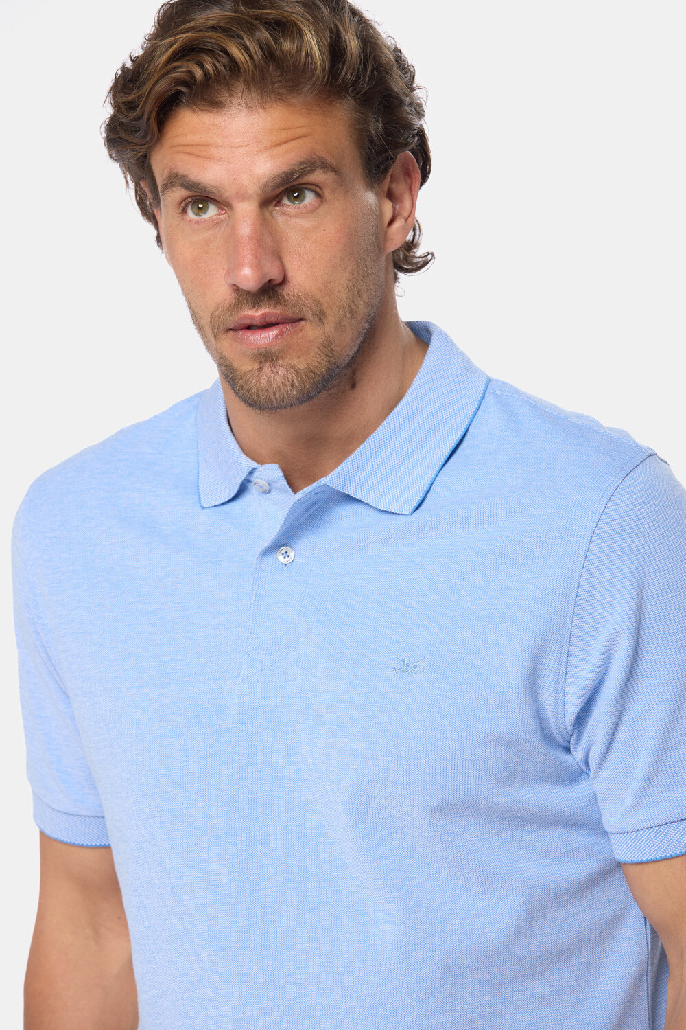 REMERA POLO LISA PIQUÉ Celeste
